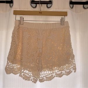 Cream Crochet/Lace Shorts